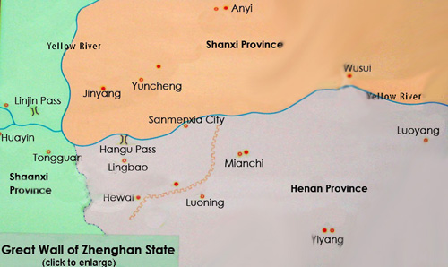 Map of Great Wall of Zhenghan State