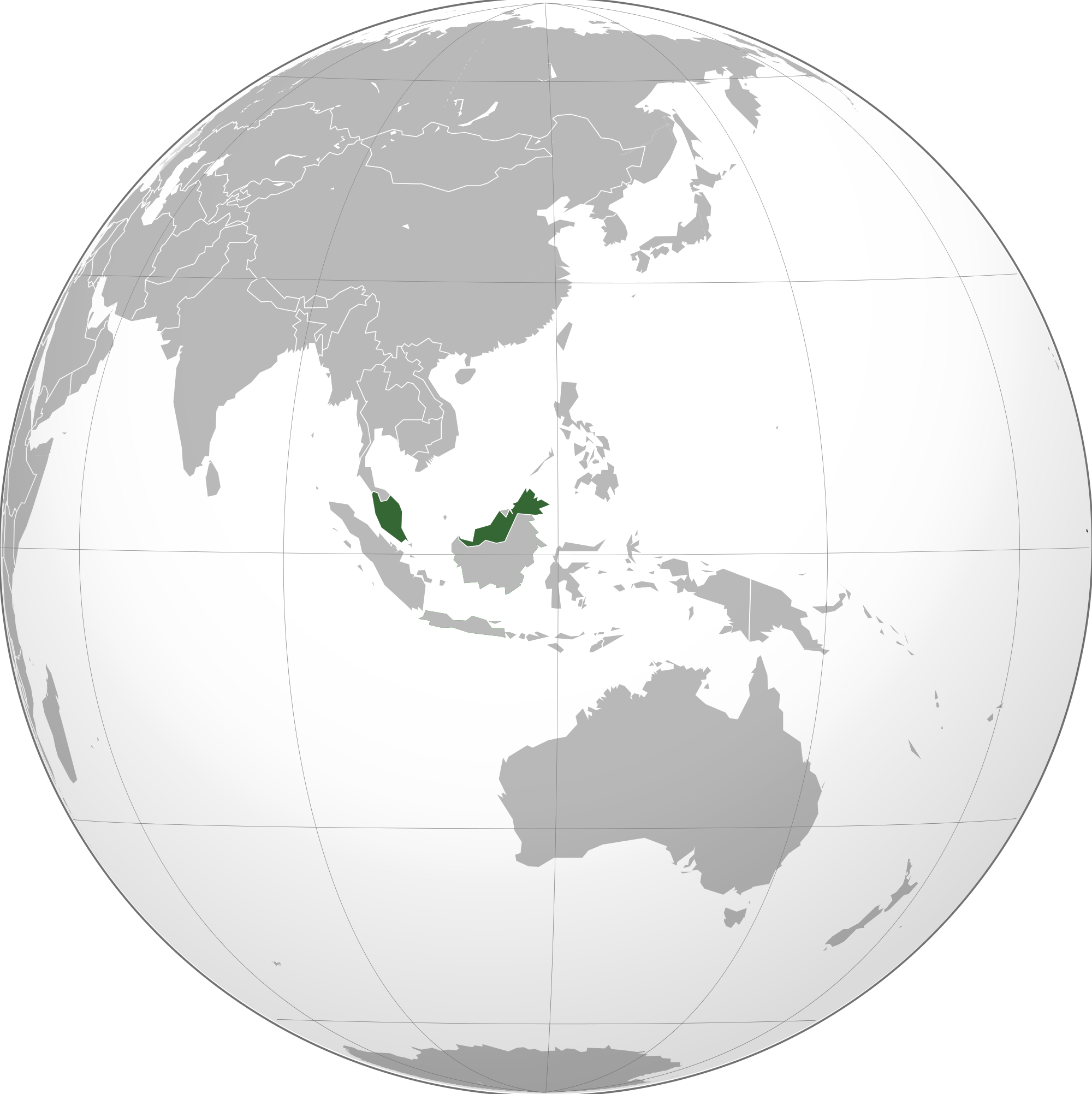 Location of the Malaysia in the World Map